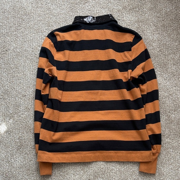 J. Crew Black and Tan Striped Rugby Top - Picture 2 of 11